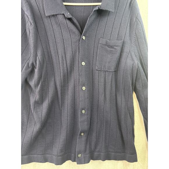 Banana Republic Merino Wool Men’s Cardigan with Collar – Navy – Size L - Picture 5 of 6